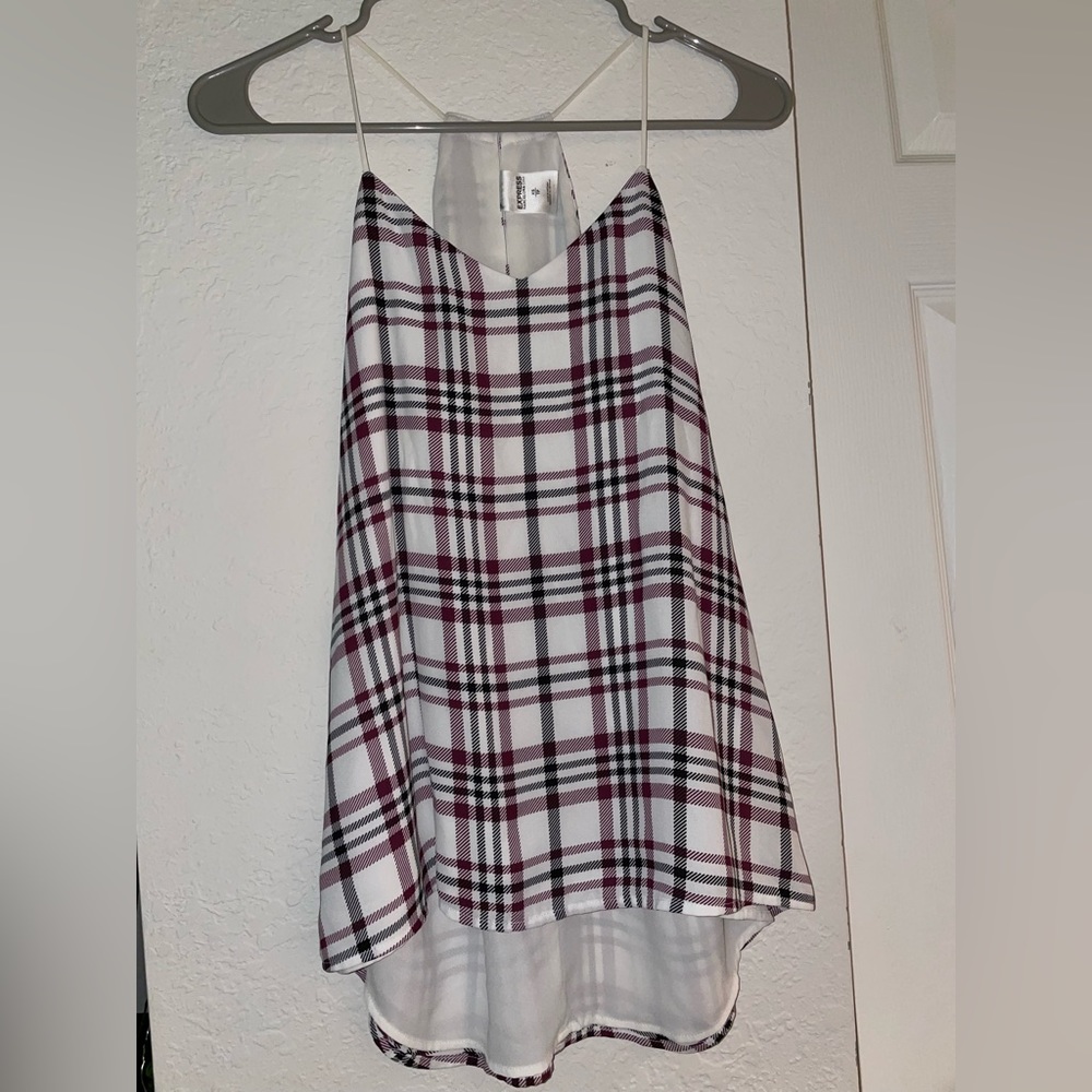 plaid express halter top